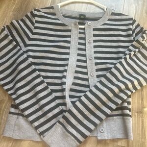 Striped Gray and Black Women's Sweater